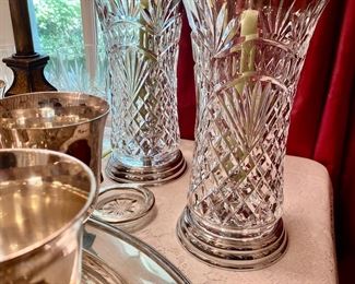 we have TWO of these large Waterford hurricane lights, selling separately