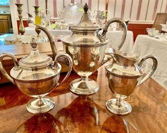 Sterling coffee, sugar, & creamer by International Silver