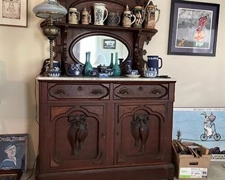 Antique Marble Top Buffet 
