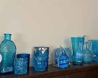 Vintage Blue Glassware 
