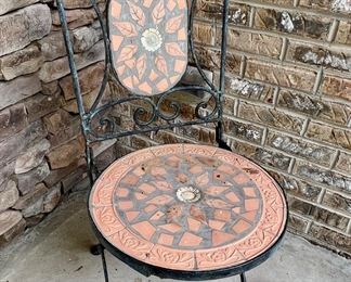 Folding mosaic chair