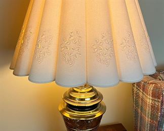 Brass lamp with etched paper shade (1 of 2)