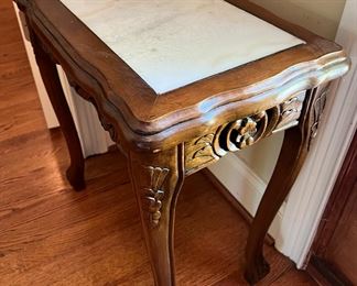 Vintage table with marble inlaid top