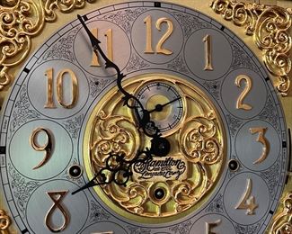 Hamilton grandfather clock face detail