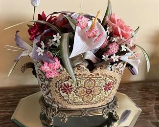 Japanese planter with flowers