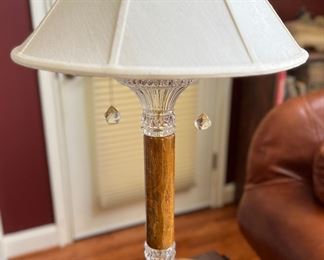Wood and crystal lamp