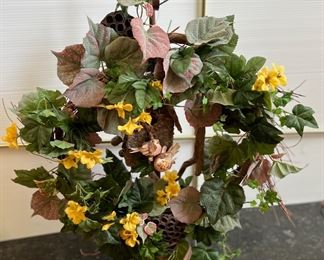 Floral wreath on stand