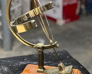 Brass Armillary sundial desk sculpture