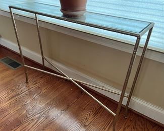 Brass and glass plant stand