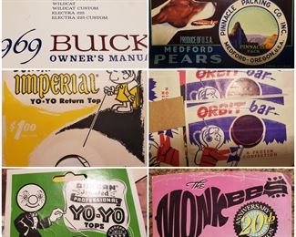 Vintage paper promotional items.