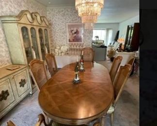 Karges Louis XVI dining table and chairs