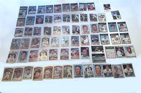 1960s  1970s Loose Braves Baseball Trading Card Collection
