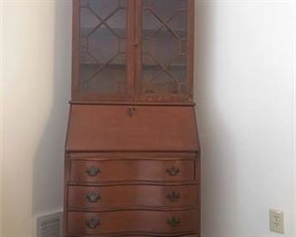 Mahogany Serpentine Front Secretary