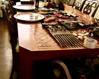 7' Dining Table with 10 chairs