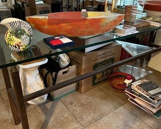 7' Long Glass Sofa Table