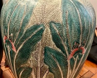 Pair of Chinese Fern Jars bought in Shanghai