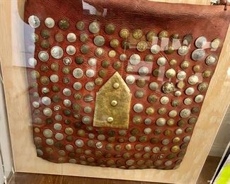 Old Leather Bag decorated with coins