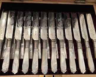 Antique Mother of Pearl Cheese Set