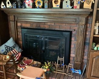 Birdhouses plus stool with leather seat