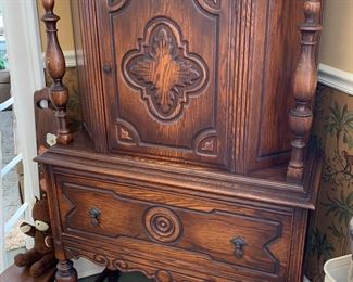 STUNNING antique carved cabinet. Pictures do not do this piece justice, it would be a focal point of any room