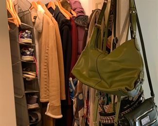 Purses, coats, jackets, shoes, scarves 