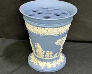 Jasperware Blue Arcadia Vase Offering to Peace