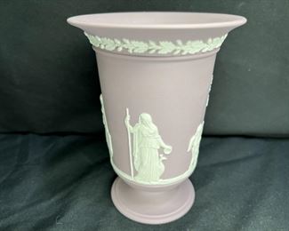 Wedgwood Jasperware Lilac Footed Trumpet Vase