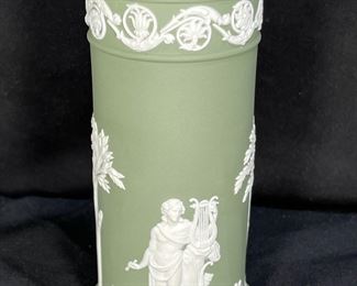Wedgwood Jasperware Sage Green Spill Vase