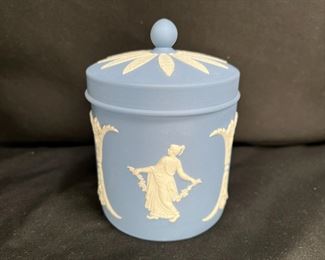 Wedgwood Jasperware Blue Lidded Candy Jar