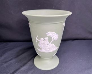 Wedgwood Jasperware Sage Green Flared Vase