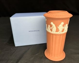 Terracotta Jasperware Grecian Vase with Box
