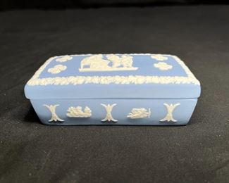 Blue Jasperware Rectangular Trinket Box