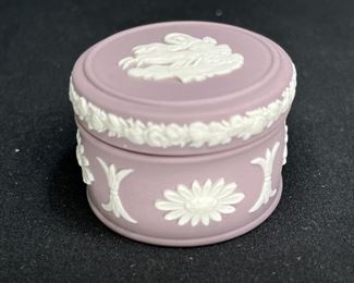 Lilac Jasperware Miniature Pill / Ring Box