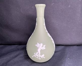 Green Wedgwood Jasperware Bud Vase