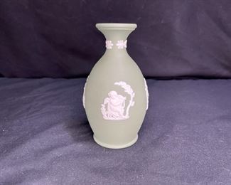 Sage Wedgwood Jasperware 5" Bud Vase