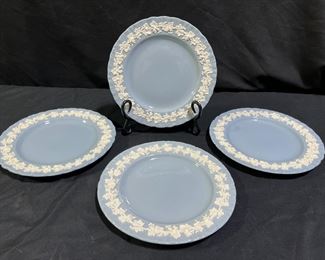 4 Blue Wedgwood Queen's Ware Salad Plates