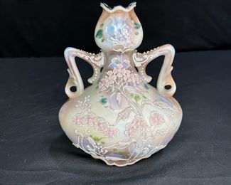 Antique Royal Moriye Nippon Moriage Floral Vase