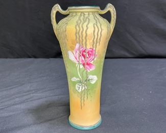 Antique Nippon Moriage Tall Vase
