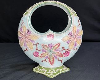 Antique Nippon Moriage Floral Moon Vase