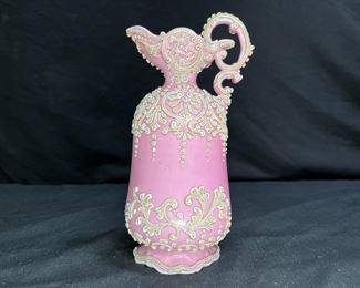 Antique Nippon Moriage Pink Shunko Sheto Vase