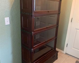 Wow!! Incredible Globe Wernicke (IDEAL) Antique Mahogany Barrister Bookcase With Drawer & Beveled Glass