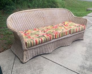 Incredibly nice solid vintage wicker sofa