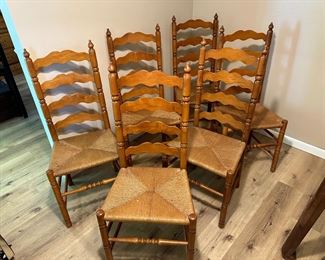 Set of (6) Vintage Ladder-back Chairs