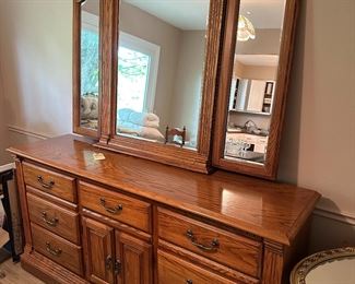 Gorgeous Mirrored Dresser (has matching tall cabinet & nightstand)