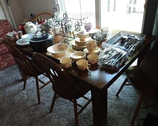 Large dining table, family room