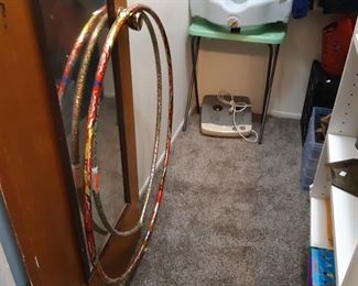 Hula hoops, middle bedroom closet.