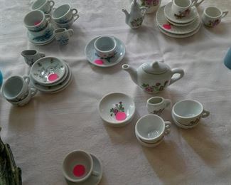 Several children's china tea sets