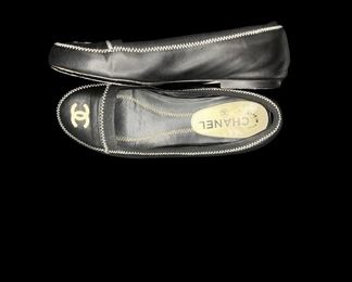 Chanel zig zag  stitched ballet flats, good condition, size 38