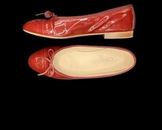 Chanel "Red" patent leather ballet flats, good condition, size 38