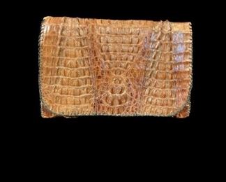 Vintage hornback alligator clutch